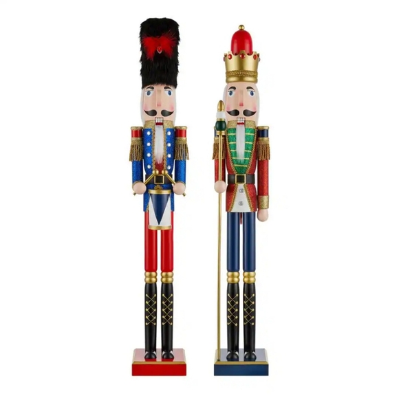 Holiday 3ft Festive Nutcrackers- 2 Piece (last pair available) - Picture 3 of 4